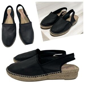 Gaimo Espadrille Black Sling Back Leather size 36 US 6